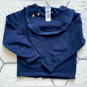 Jacadi girl’s navy blue sweatshirt with gold buttons